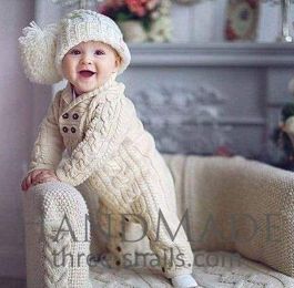 Buy Baby knitted outfit romper online TS Handmade