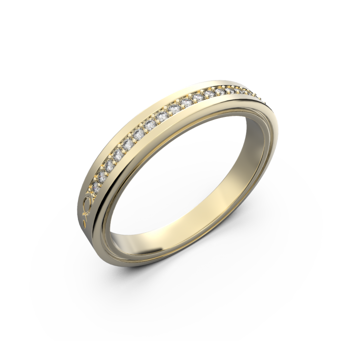 Yellow Gold Diamond Wedding Band For Her 0 076 Carat