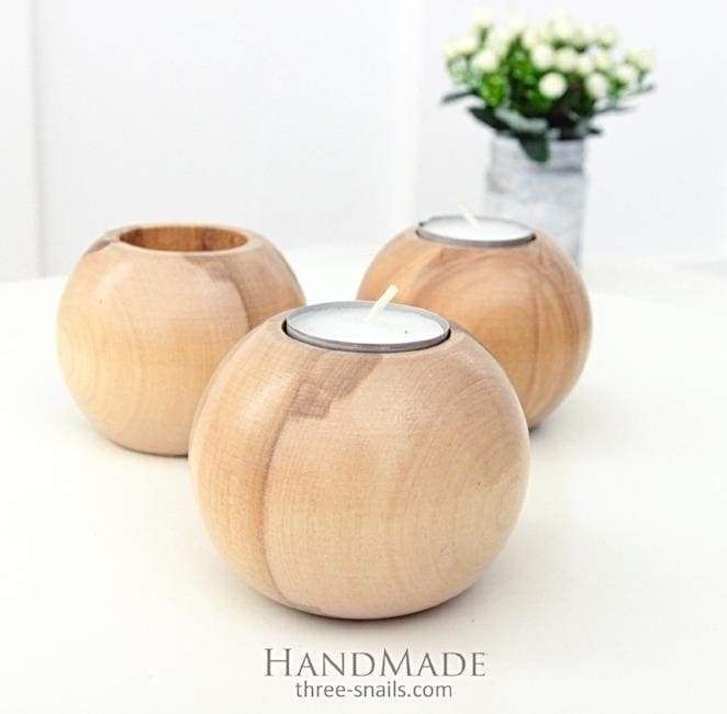 wooden candlesticks