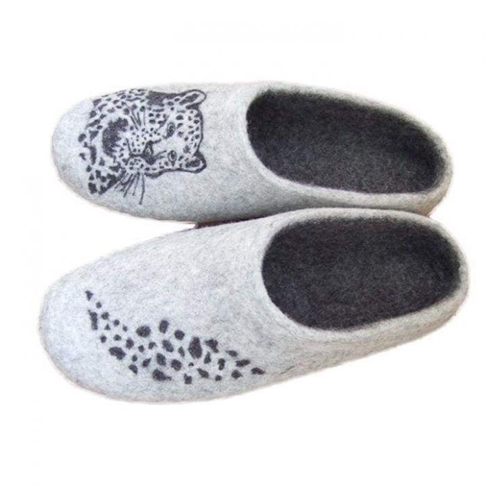 mens leopard slippers