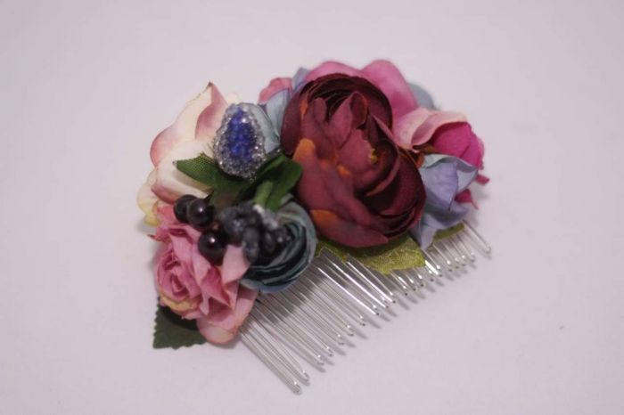 Flower Hair Accessories Hair Comb Plum Fragrance