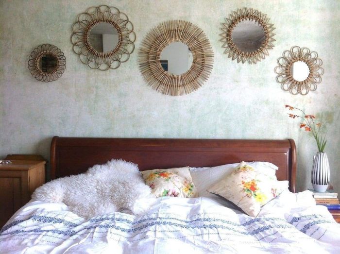 Set Of 5 Rattan Wall Mirrors Set Of 5 Rattan Wall Mirrors