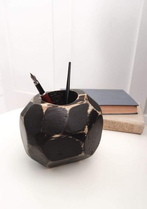 wood fountain pen holder