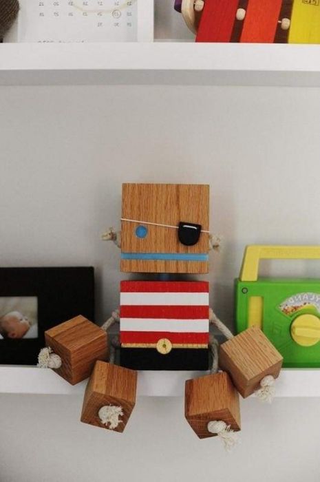 wooden robot toy