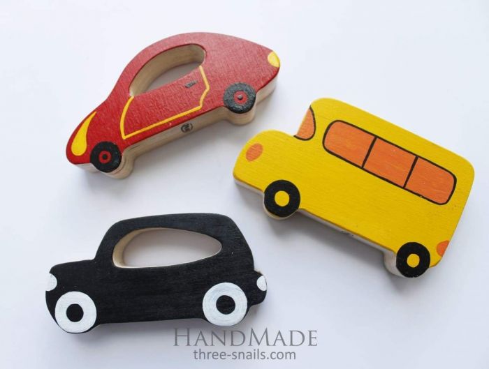 wooden car set