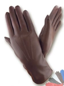 Ladies brown leather gloves