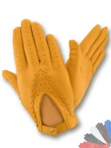 Yellow leather gloves