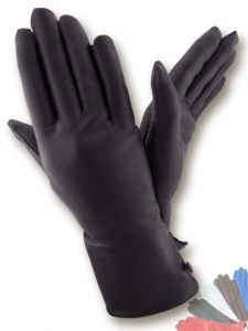 Fur lined leather gloves