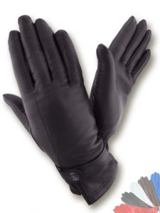 Womens black leather gloves