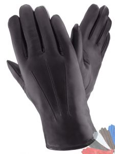 Leather gloves with fur