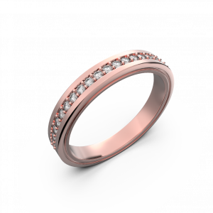 Womens diamond wedding band in rose gold 0,164 carat