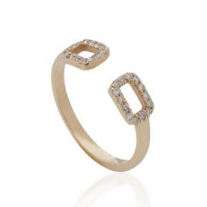 14K gold diamond apex ring