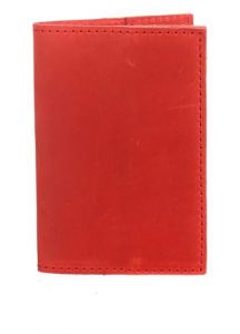 Red leather passport holder