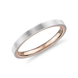 Two-tone gold wedding band