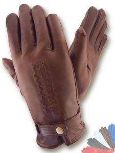 Mens fur lined leather gloves
