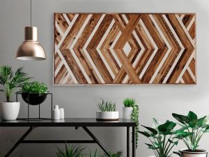 Modern reclaimed Wood Wall Art Geometric