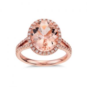 Morganite and diamonds ring