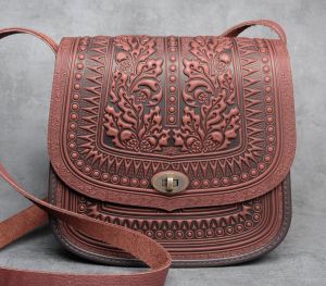 Burgundy leather brief case crossbody bag