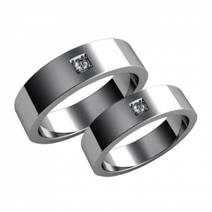 A pair of diamond wedding bands