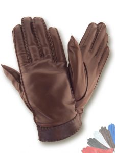 Mens brown leather gloves