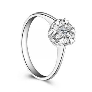 Women's diamond ring flower