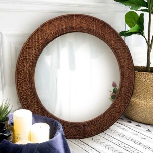 Hand carved mirror wood