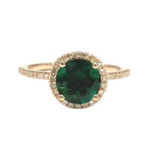 Green topaz halo ring