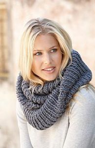 Grey wool winter scarf for women