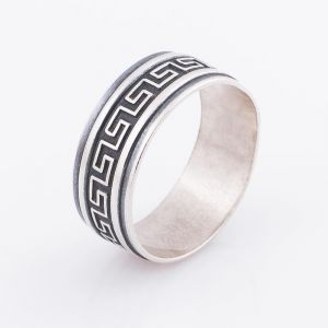 Abstract geometric ring for men