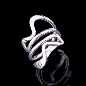 Coiled silver ring