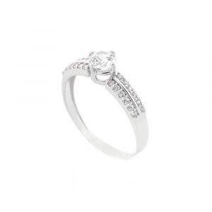Cubic zirconia silver band