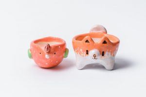 Chicken and Dog succulent pots set