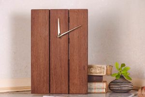 Large wooden minimalist wall clock