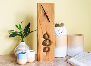 Small wood clock for wall decor