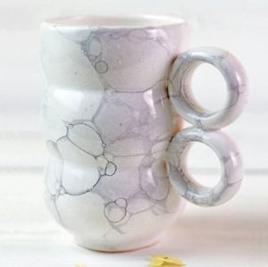 Gray bubbles ceramic cup