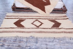 White brown bedroom rug