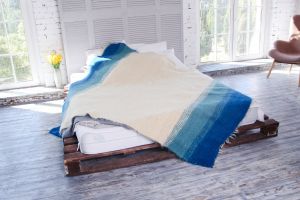 Hand woven blue blanket