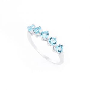 Light blue cubic zirconia promise ring