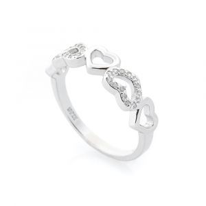 Minimalist heart silver ring