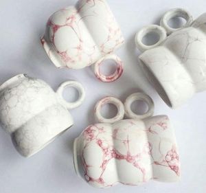 Pink bubbles ceramic mug
