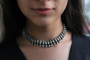 Silver choker Indian necklace