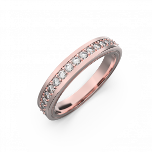 Diamond wedding band for women in rose gold 0,235 carat