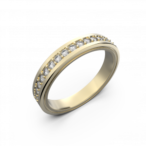 Diamond wedding band for women in yellow gold 0,235 carat