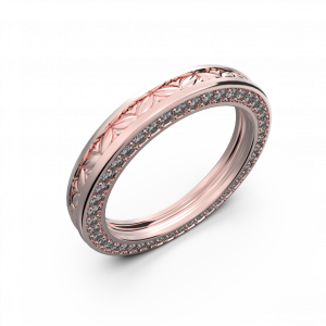 Rose gold wide wedding band for him and her