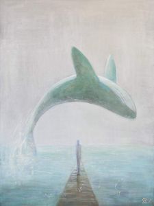 Animal painting on canvas "Whale"