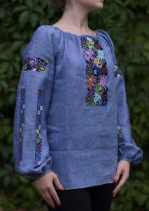 Applique embroidery designs. Woman blouse