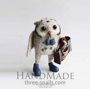 Author's toys for children "Owl with bag"