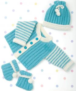 Baby boy crochet outfits "Turquoise"