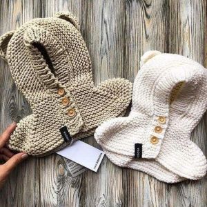 Baby hooded poncho