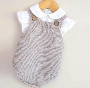 Baby knitted romper